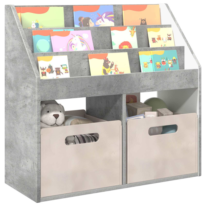 Biblioteczka dla dzieci Betonowy szary 72,5 x 29,5 x 69 cm