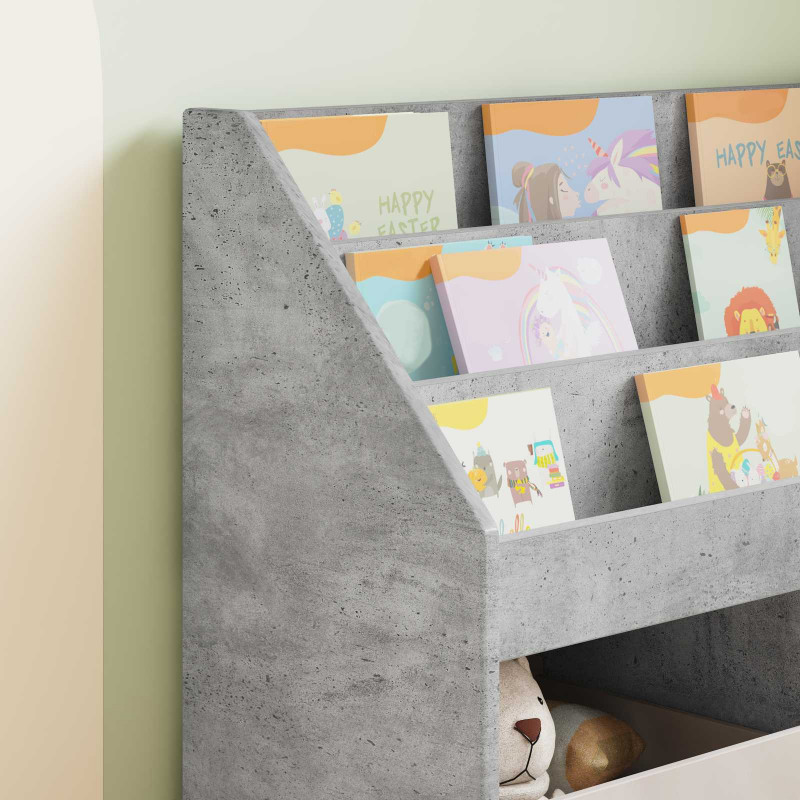 Biblioteczka dla dzieci Betonowy szary 72,5 x 29,5 x 69 cm