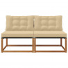2 Sztuka Środkowa sofa ogrodowa Lite Drewno Akacji Naturalny