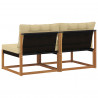 2 Sztuka Środkowa sofa ogrodowa Lite Drewno Akacji Naturalny