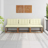 3 Sztuka Środkowa sofa ogrodowa Lite Drewno Akacji Naturalny