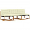3 Sztuka Środkowa sofa ogrodowa Lite Drewno Akacji Naturalny