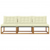 3 Sztuka Środkowa sofa ogrodowa Lite Drewno Akacji Naturalny