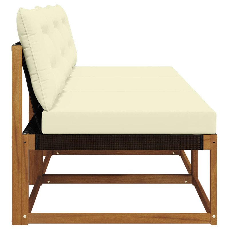 3 Sztuka Środkowa sofa ogrodowa Lite Drewno Akacji Naturalny