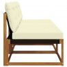 3 Sztuka Środkowa sofa ogrodowa Lite Drewno Akacji Naturalny