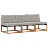 3 Sztuka Środkowa sofa ogrodowa Lite Drewno Akacji Naturalny