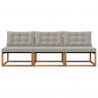 3 Sztuka Środkowa sofa ogrodowa Lite Drewno Akacji Naturalny