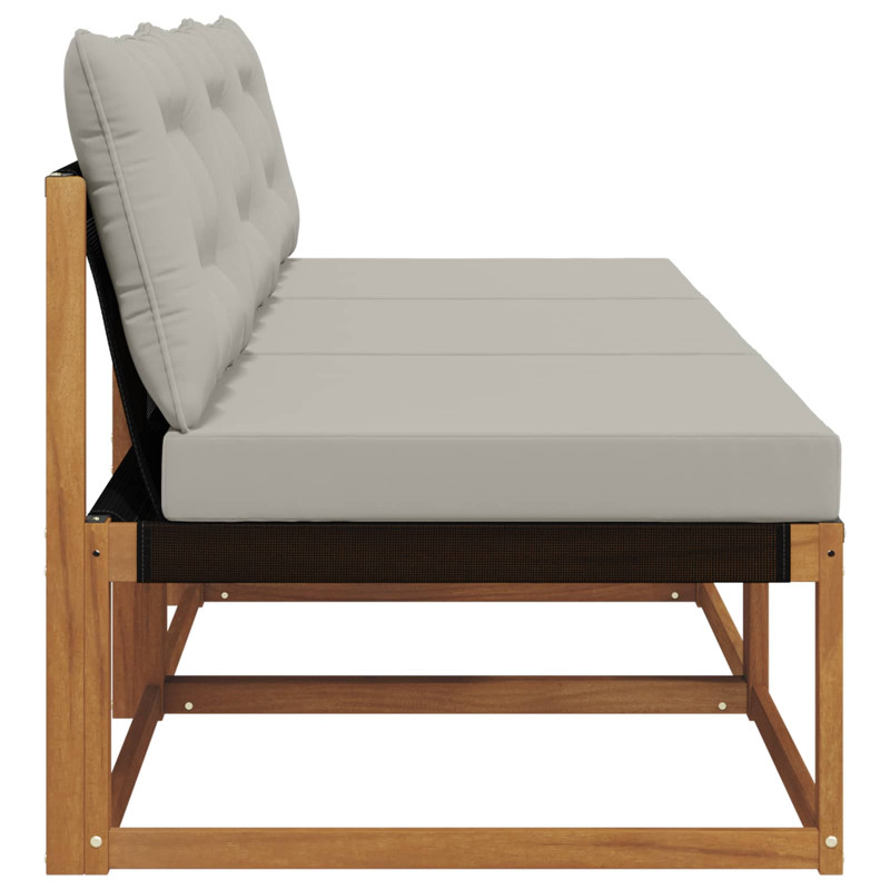 3 Sztuka Środkowa sofa ogrodowa Lite Drewno Akacji Naturalny