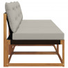 3 Sztuka Środkowa sofa ogrodowa Lite Drewno Akacji Naturalny