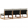 3 Sztuka Środkowa sofa ogrodowa Lite Drewno Akacji Naturalny