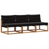 3 Sztuka Środkowa sofa ogrodowa Lite Drewno Akacji Naturalny