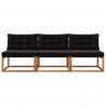 3 Sztuka Środkowa sofa ogrodowa Lite Drewno Akacji Naturalny