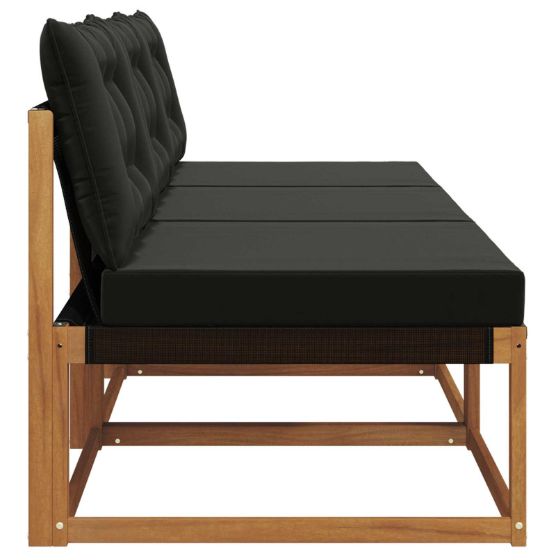 3 Sztuka Środkowa sofa ogrodowa Lite Drewno Akacji Naturalny