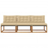 3 Sztuka Środkowa sofa ogrodowa Lite Drewno Akacji Naturalny