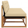 3 Sztuka Środkowa sofa ogrodowa Lite Drewno Akacji Naturalny