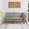 Modułowa sofa na zewnątrz 2 Sztuka Naturalny Lite Drewno Akacji
