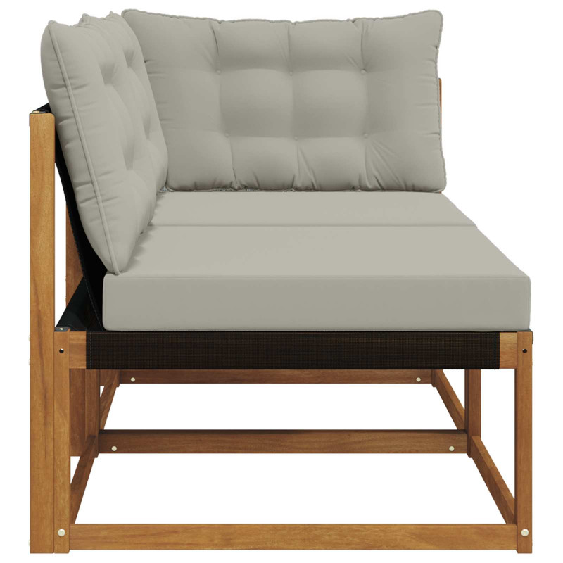 Modułowa sofa na zewnątrz 2 Sztuka Naturalny Lite Drewno Akacji
