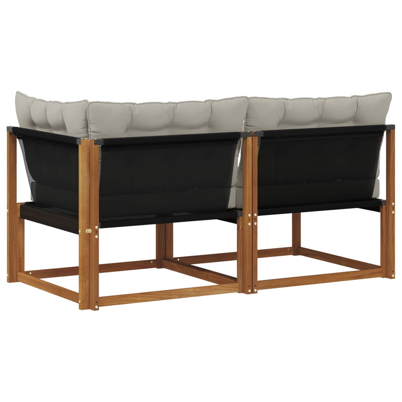 Modułowa sofa na zewnątrz 2 Sztuka Naturalny Lite Drewno Akacji