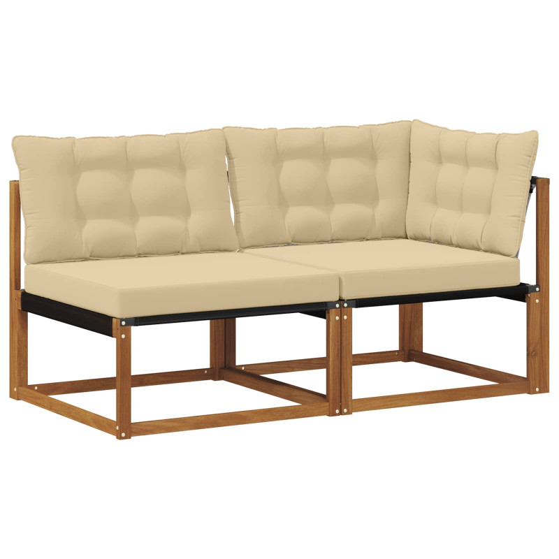 Modułowa sofa na zewnątrz 7 Sztuka Naturalny Lite Drewno Akacji