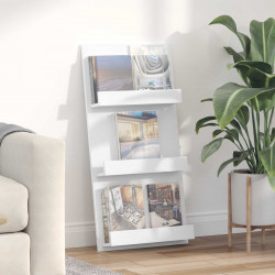 Regał na gazety Biały 51 x 11 x 102 cm Materiał drewnopochodny