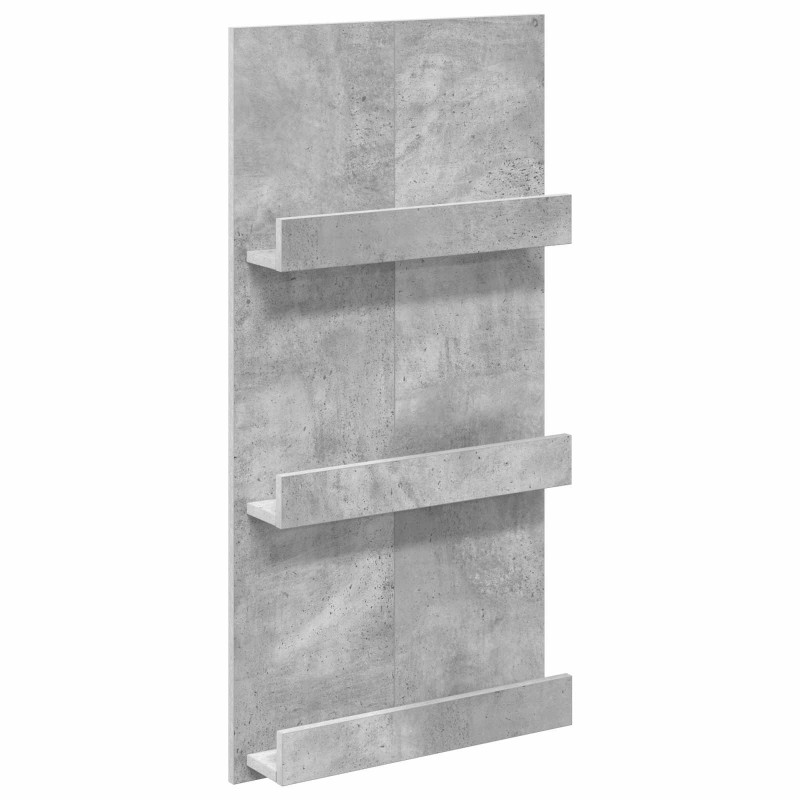 Regał na gazety z półką Betonowy szary 51 x 11 x 102 cm