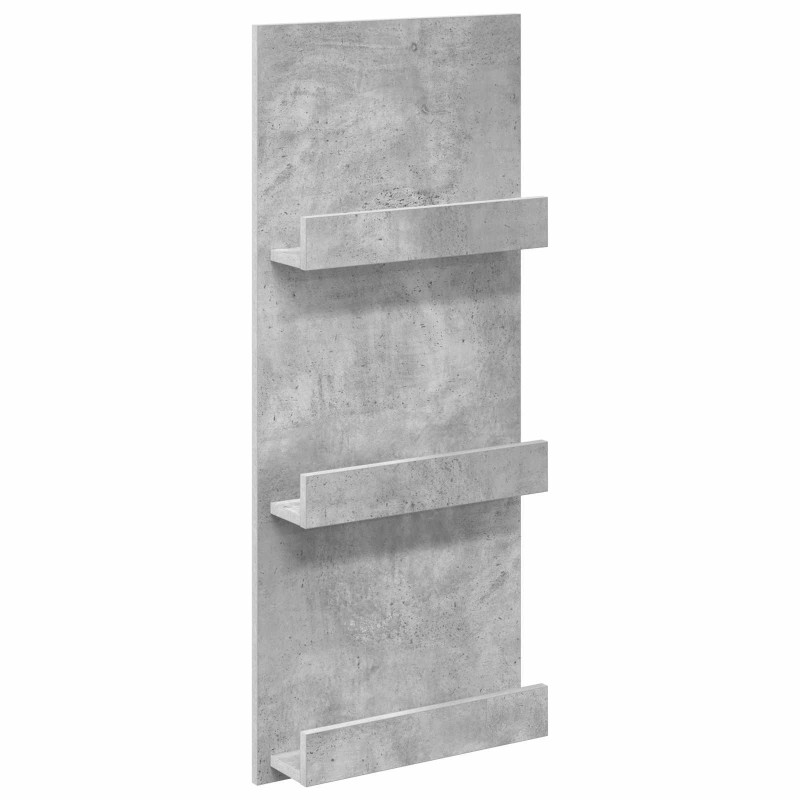 Regał na gazety z półką Betonowy szary 43 x 11 x 102 cm