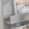 Regał na gazety z półką Betonowy szary 43 x 11 x 102 cm