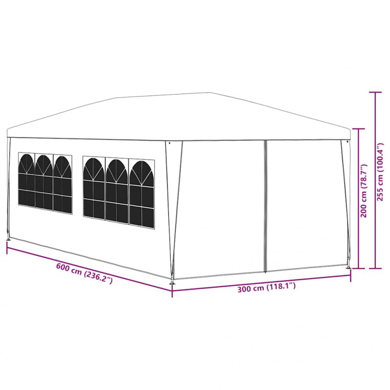 Namiot imprezowy, 3 x 6 m, niebieski