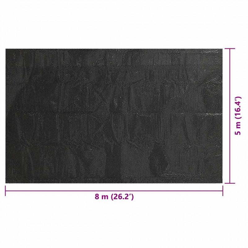 Prostokątna folia na basen, czarna (8x5 m)