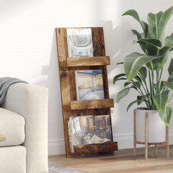 Regał na gazety z półką Stare drewno 43 x 11 x 102 cm