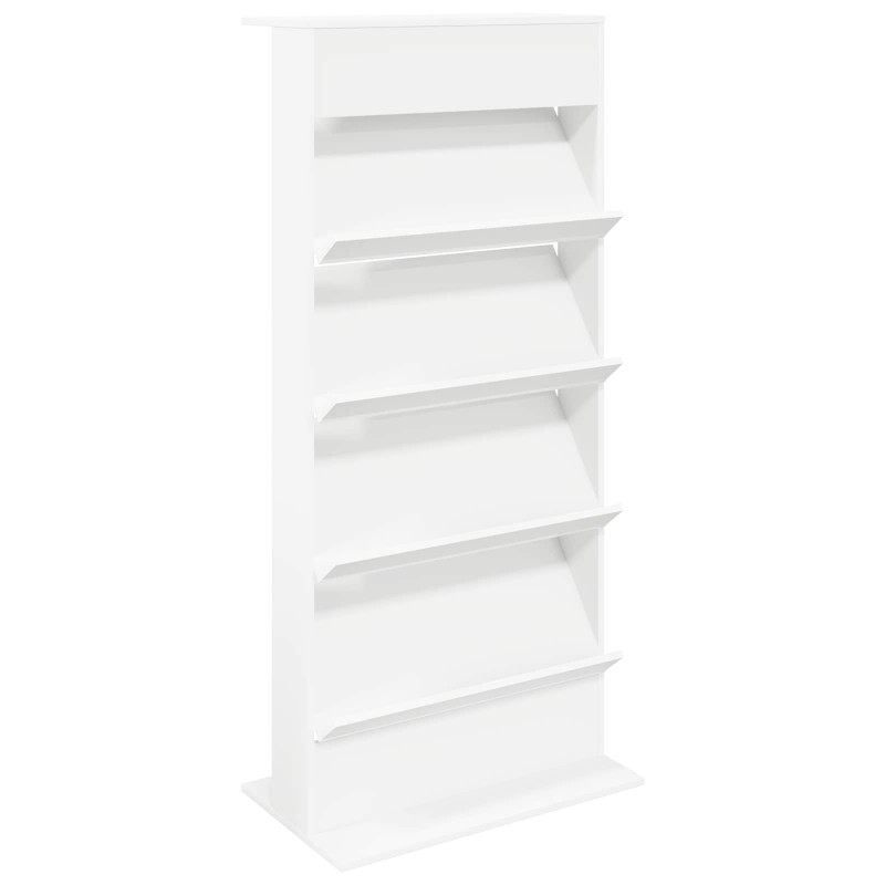 Regał na gazety Biały 70 x 41 x 156 cm Materiał drewnopochodny