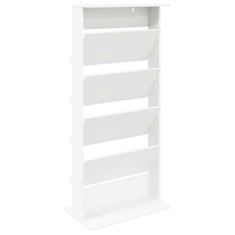 Regał na gazety Biały 70 x 41 x 156 cm Materiał drewnopochodny