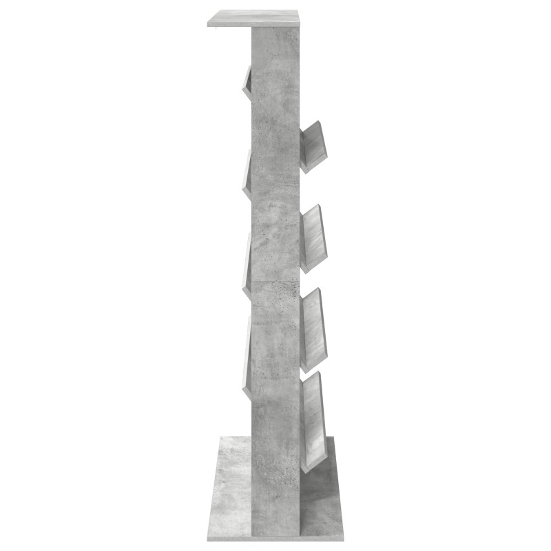 Regał na gazety z półką Betonowy szary 70 x 41 x 156 cm