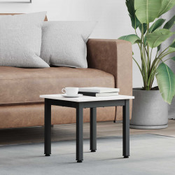 Stolik kawowy Biały 40 x 40 x 36 cm Lite drewno sosnowe