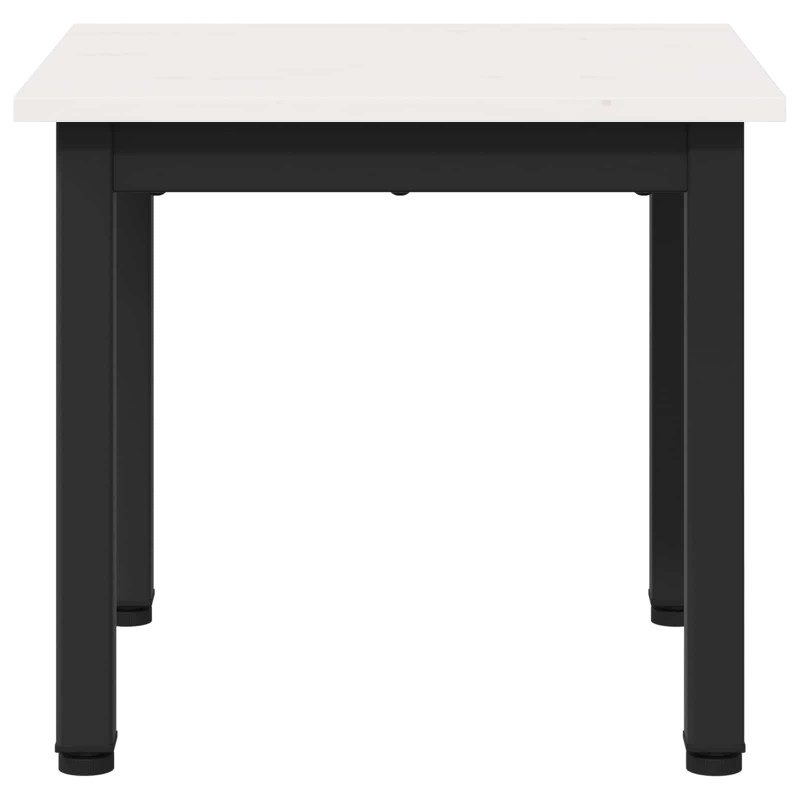 Stolik kawowy Biały 40 x 40 x 36 cm Lite drewno sosnowe