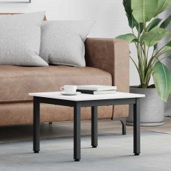 Stolik kawowy Biały 50 x 50 x 36 cm Lite drewno sosnowe