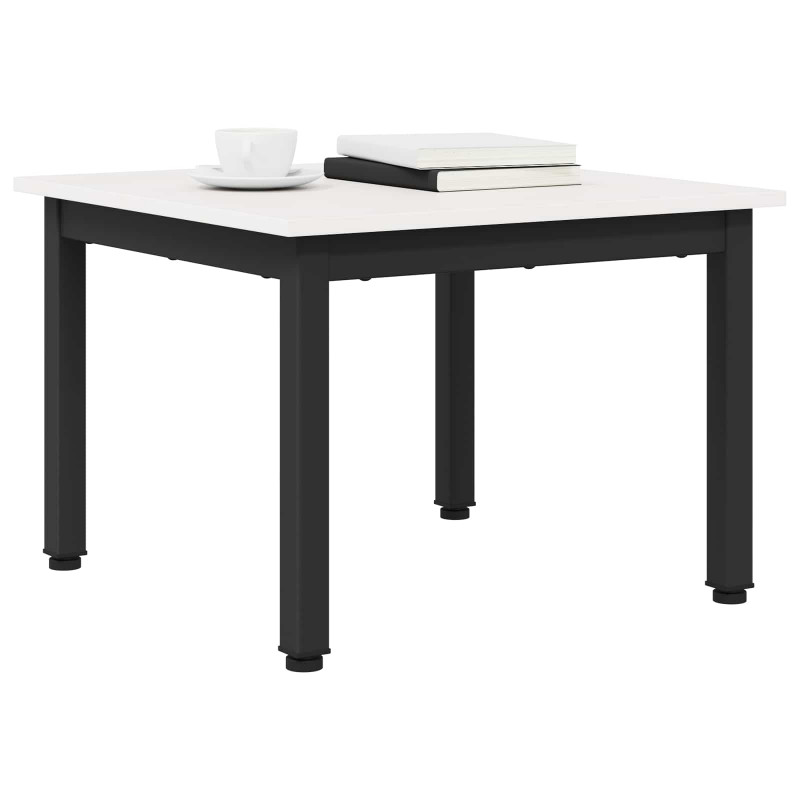 Stolik kawowy Biały 50 x 50 x 36 cm Lite drewno sosnowe