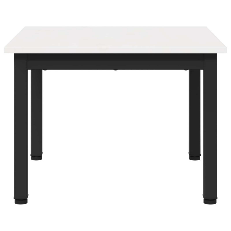 Stolik kawowy Biały 50 x 50 x 36 cm Lite drewno sosnowe