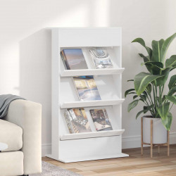 Regał na gazety Biały 70 x 41 x 126 cm Materiał drewnopochodny