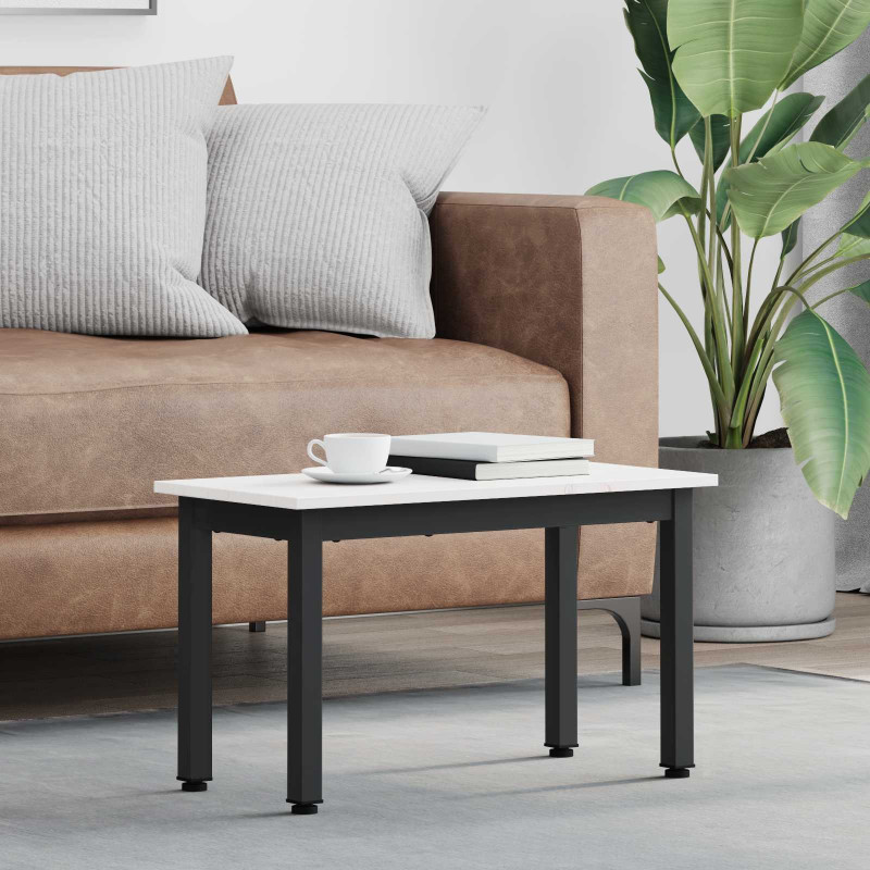 Stolik kawowy Biały 60 x 30 x 36 cm Lite drewno sosnowe