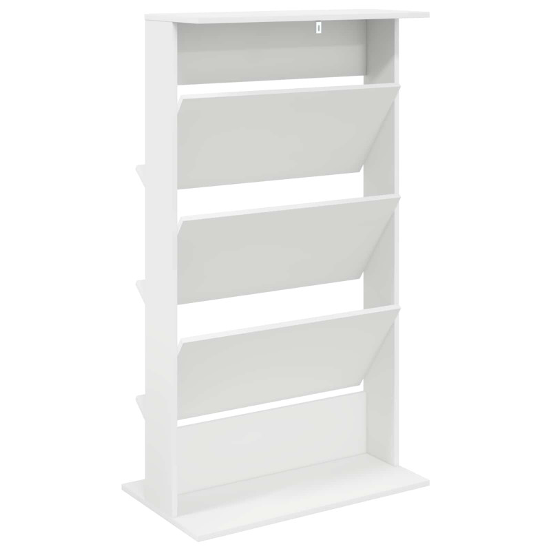 Regał na gazety Biały 70 x 41 x 126 cm Materiał drewnopochodny