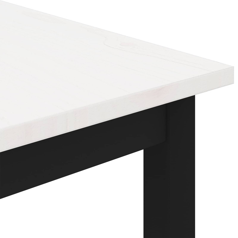 Stolik kawowy Biały 60 x 60 x 36 cm Lite drewno sosnowe