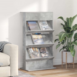 Regał na gazety z półką Betonowy szary 70 x 41 x 126 cm