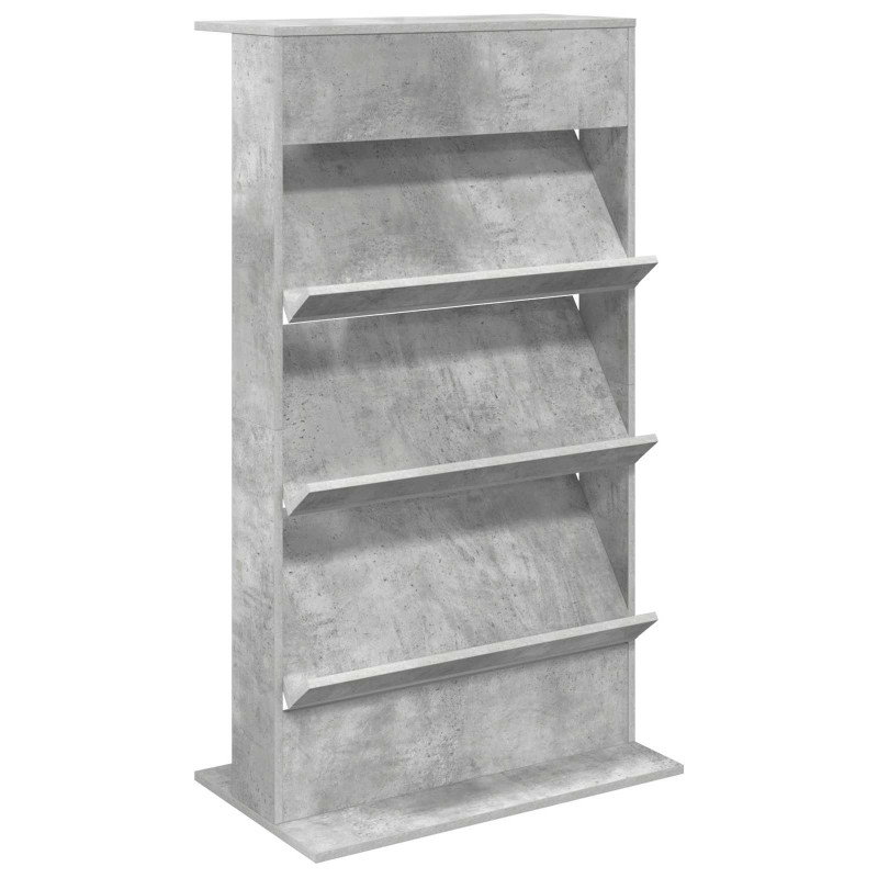 Regał na gazety z półką Betonowy szary 70 x 41 x 126 cm