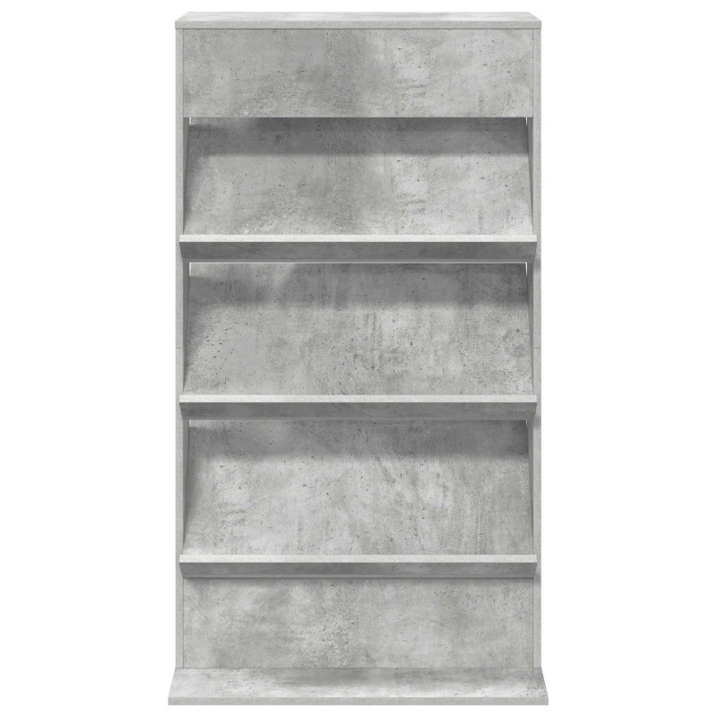 Regał na gazety z półką Betonowy szary 70 x 41 x 126 cm