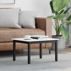 Stolik kawowy Biały 60 x 50 x 36 cm Lite drewno sosnowe