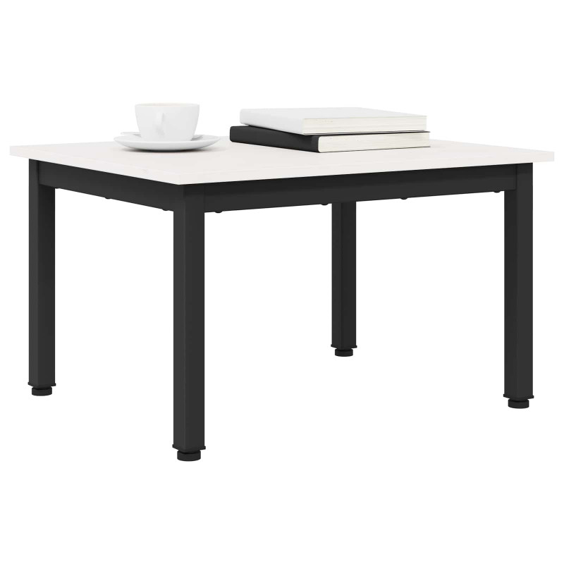 Stolik kawowy Biały 60 x 50 x 36 cm Lite drewno sosnowe