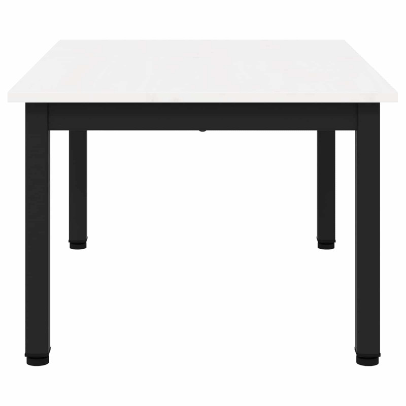 Stolik kawowy Biały 60 x 50 x 36 cm Lite drewno sosnowe