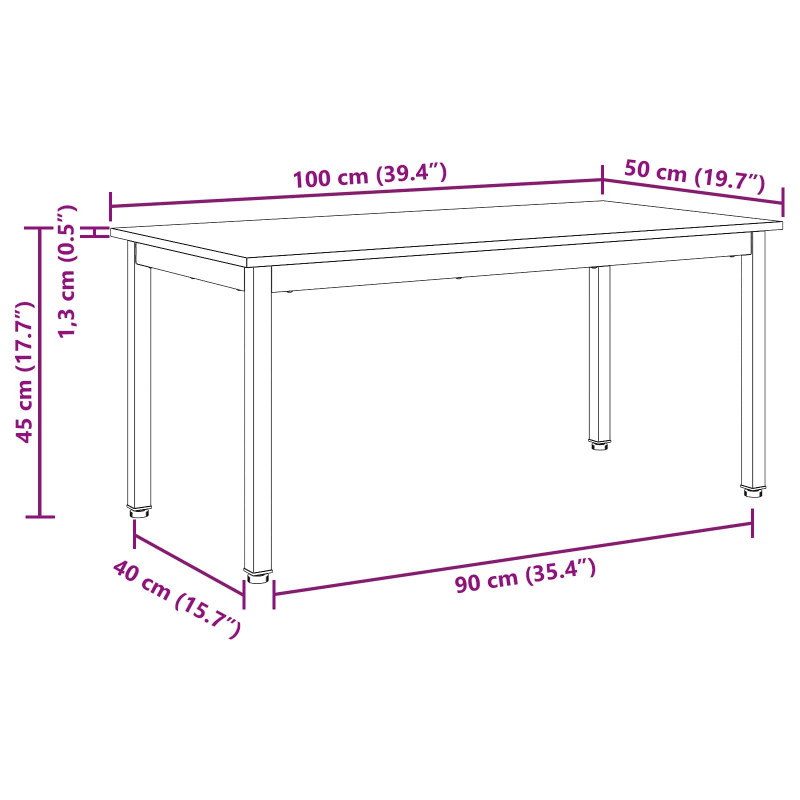 Stolik kawowy Naturalny 100 x 50 x 45 cm Lite drewno sosnowe