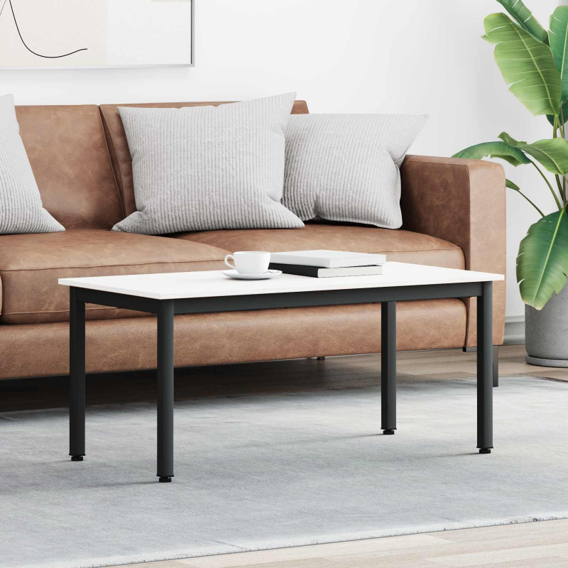 Stolik kawowy Biały 100 x 50 x 45 cm Lite drewno sosnowe